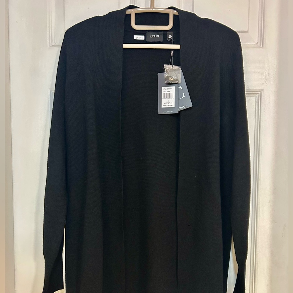 Cyrus Open Front Cardigan - black M